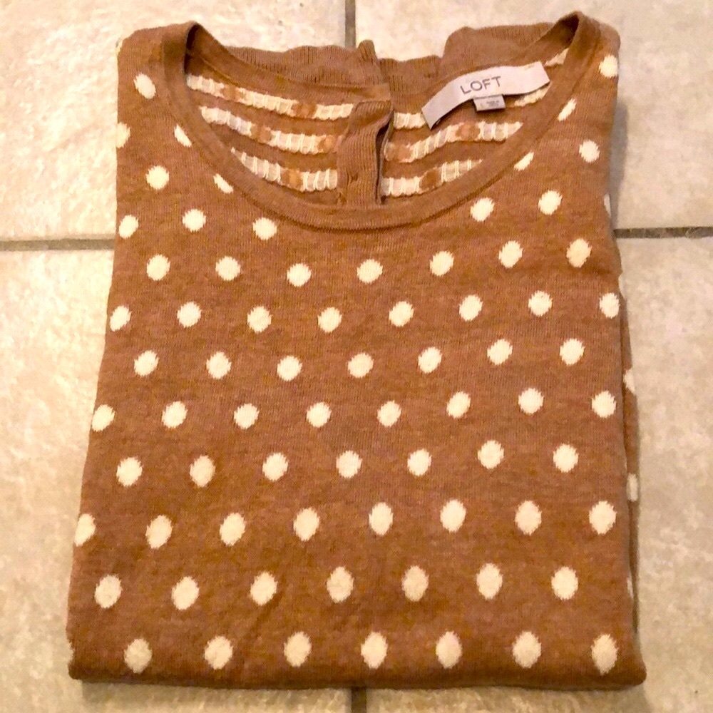 Ann Taylor Loft Polka Dot Blouse Size Large